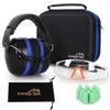 YINSHOME Shooting Ear Protection Earmuffs, Gun Safety Glasses, Earplugs, Protective Case,BLACK+BLUE view 2