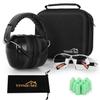 YINSHOME Shooting Ear Protection Earmuffs, Gun Safety Glasses, Earplugs, Protective Case,BLACK+BLUE view 3