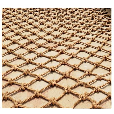 Hemp Climbing Net Hemp Rope Net for Kid Truck Trailer Heavy Duty Netting Safety Nets Cargo Rope Ladder Safety Net Fence Decor Mesh,for Playground Indoor Outdoor Diameter 6mm