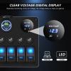 MKING 6 Gang Marine Switch Panel - Waterproof Rocker Switches with USB & Type-C Charger, Circuit Breaker, Digital Voltmeter, and Power Socket, Compatible with 12V-24V Vehicles view 3