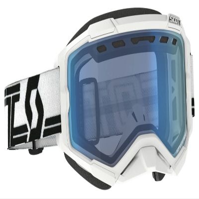 SCOTT Fury Adult Snowmobile Goggles - White/Black/Blue/One Size