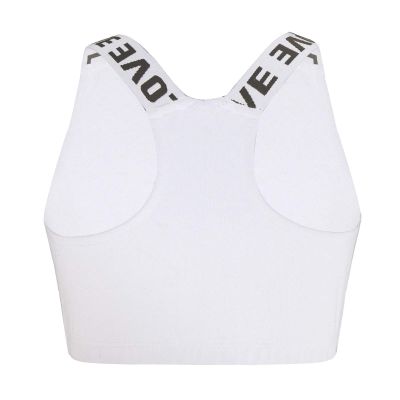 Moily Big Girls Racer Back Padded Sports Bra Gymnastics/Dance.Yoga Athletic Crop Top 2 Pack Underwear V Neck White 8-10