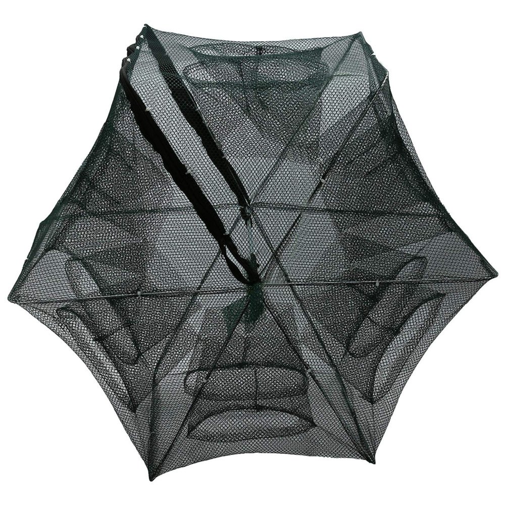 6/12 Holes Nylon Fishing Net, Automatic Shrimp Cage Foldable Crab Fish Trap Cast(12 Holes)