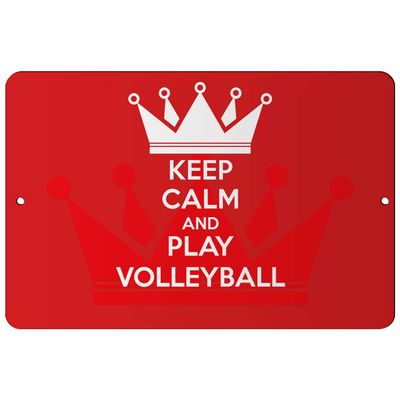 Makoroni - Keep Calm and Play Volleyball - 8"x12" Aluminum Novelty Fun Street Sign, DesW24