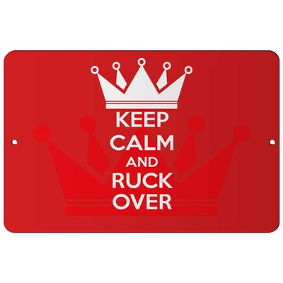 Makoroni - Keep Calm and RUCK Over - 12"x18" Aluminum Novelty Fun Street Sign, DesE96