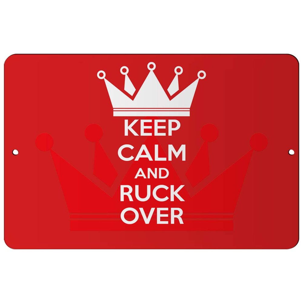 Makoroni - Keep Calm and RUCK Over - 12"x18" Aluminum Novelty Fun Street Sign, DesE96