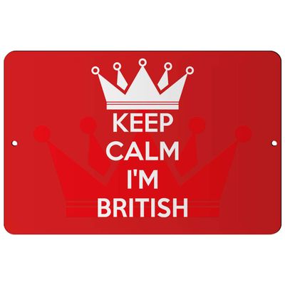 Makoroni - Keep Calm I'm British - 8"x12" Aluminum Novelty Fun Street Sign, Desy6