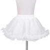 Aislor Girls Kids 3 Layers Organza Petticoat Underskirt Wedding Princess Pageant Dance Dress White 5-6 view 3