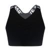 Moily Big Girls Racer Back Padded Sports Bra Gymnastics/Dance.Yoga Athletic Crop Top 2 Pack Underwear V Neck Black 3-4 view 2
