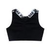 Moily Big Girls Racer Back Padded Sports Bra Gymnastics/Dance.Yoga Athletic Crop Top 2 Pack Underwear V Neck Black 3-4 view 4