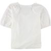 Alfani Womens Poplin Blouse Large V-Neck Smocked-Shoulder White L view 2