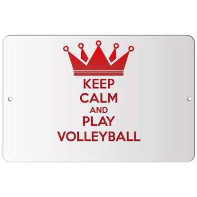 Makoroni - Keep Calm and Play Volleyball - 12"x18" Aluminum Novelty Fun Street Sign, DesW38