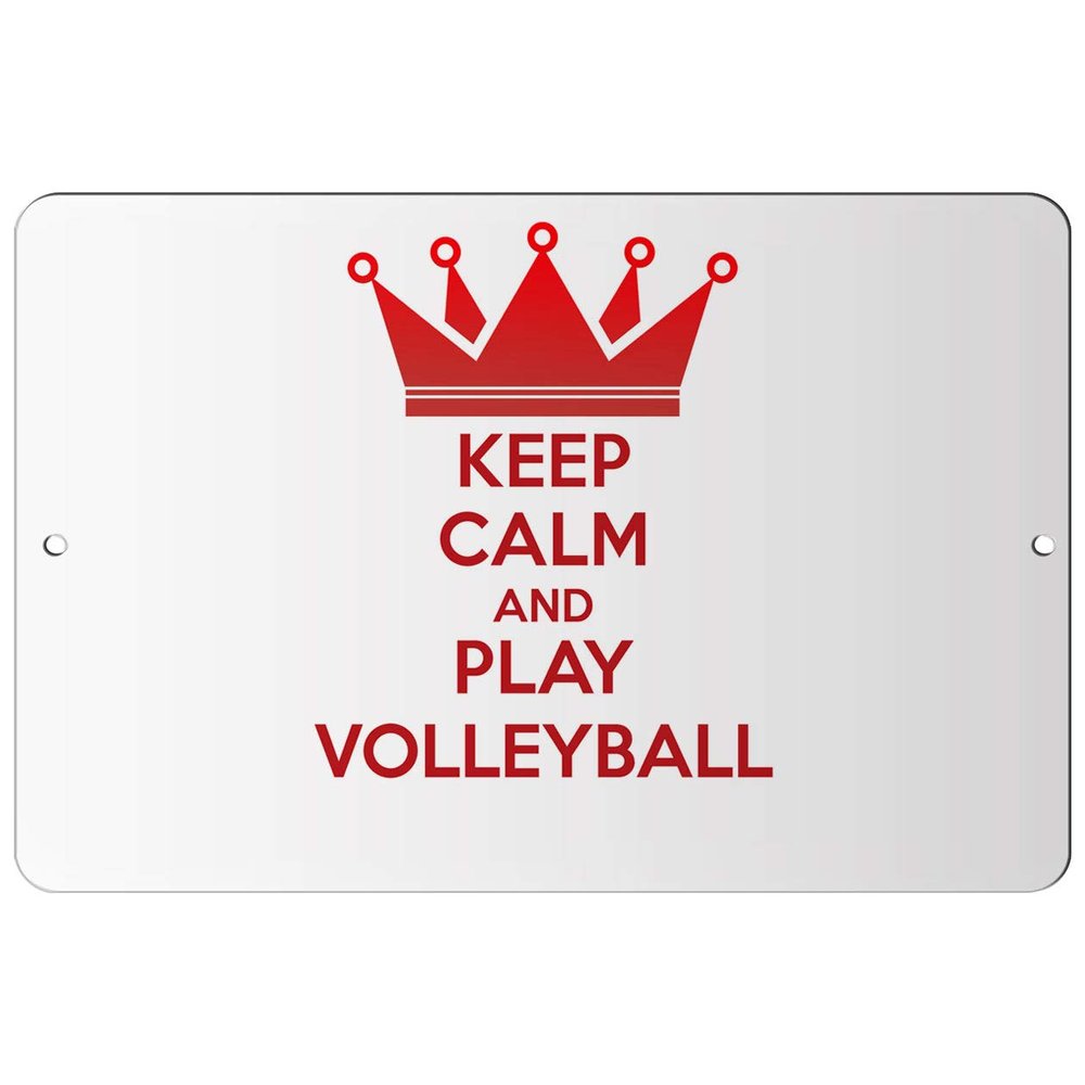 Makoroni - Keep Calm and Play Volleyball - 12"x18" Aluminum Novelty Fun Street Sign, DesW38