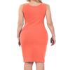 Women's Sexy Fitted Tank Dress Sleeveless Basic Midi Club Dresses (Coral-Large) view 4