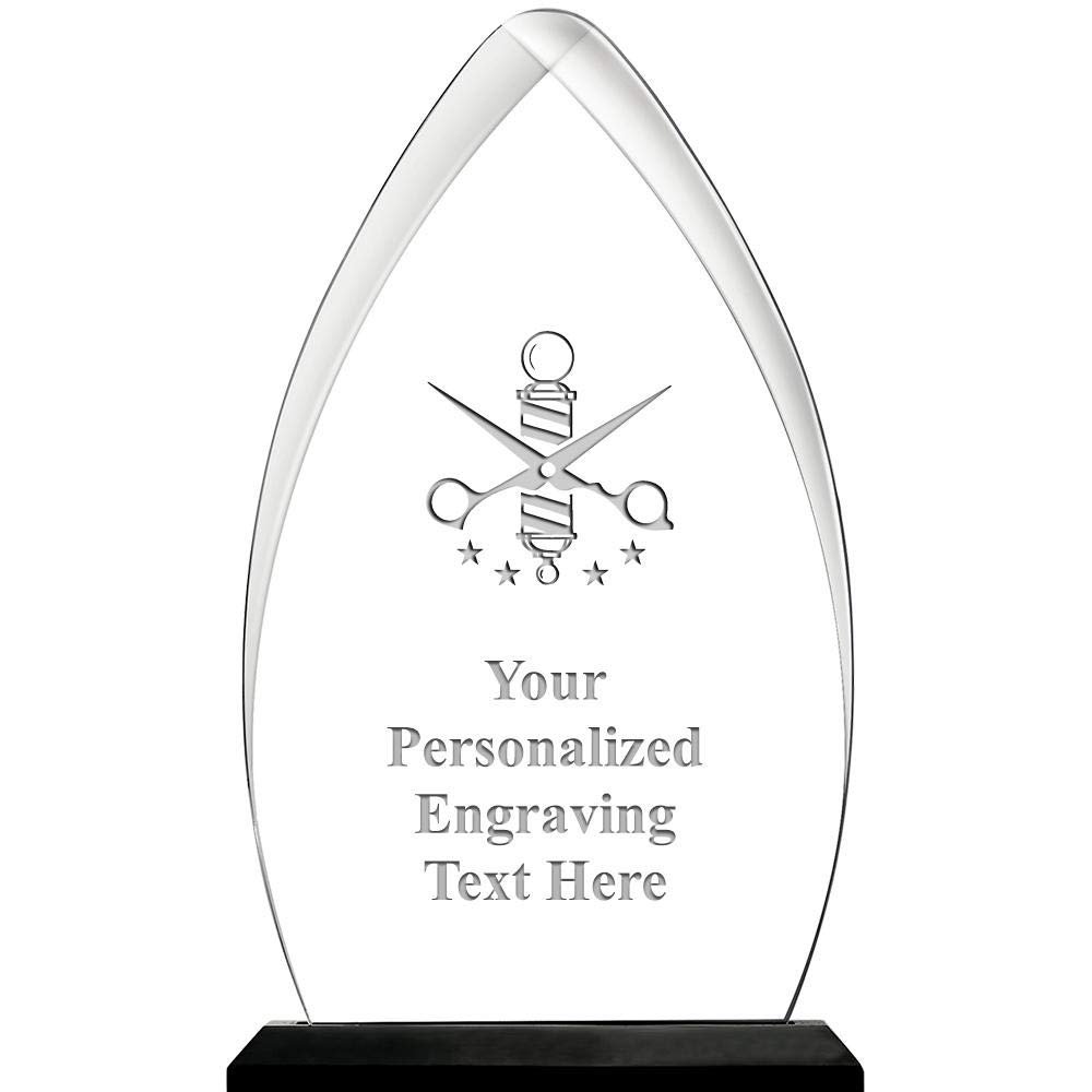 Barber Acrylics - 9.25" Gateway Skyline Acrylic Award Barber Presentation Trophy, Engraving Includedprime
