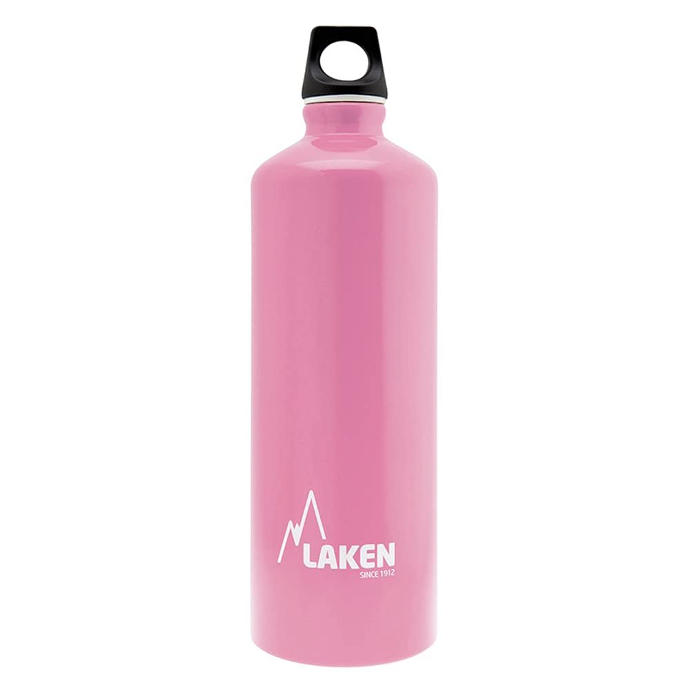 Laken Futura Aluminum Water Bottle - Narrow Mouth, Screw Cap with Loop - Leak-Proof, BPA Free, Made in Spain - 34 oz, Pink