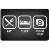 Makoroni - EAT Sleep Video Chat - 8"x12" Aluminum Novelty Fun Street Sign, DesP86 view 1