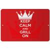 Makoroni - Keep Calm and Grill ON - 8"x12" Aluminum Novelty Fun Street Sign, DesC43 view 1