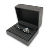 1 Qty - Charcoal Grey Mesh Watch (Pillow) Jewelry Box w/ Black Leatherette Interior and Inset Top view 1