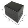 1 Qty - Charcoal Grey Mesh Watch (Pillow) Jewelry Box w/ Black Leatherette Interior and Inset Top view 4