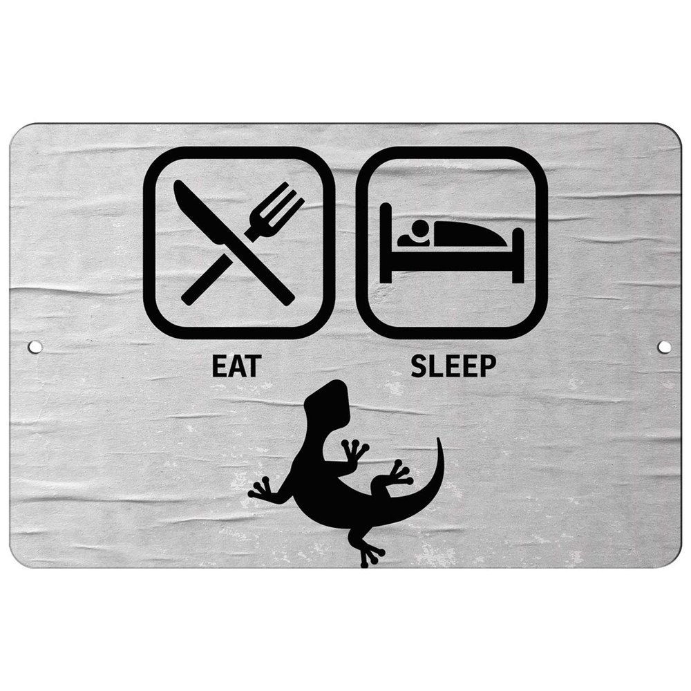 Makoroni - EAT Sleep Basilisk - 8"x12" Aluminum Novelty Fun Street Sign, DesS82