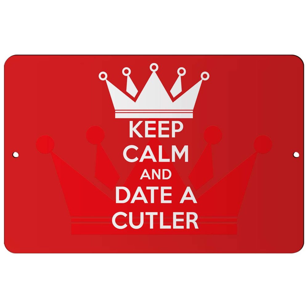 Makoroni - Keep Calm and Date A Cutler - 12"x18" Aluminum Novelty Fun Street Sign, DesU82