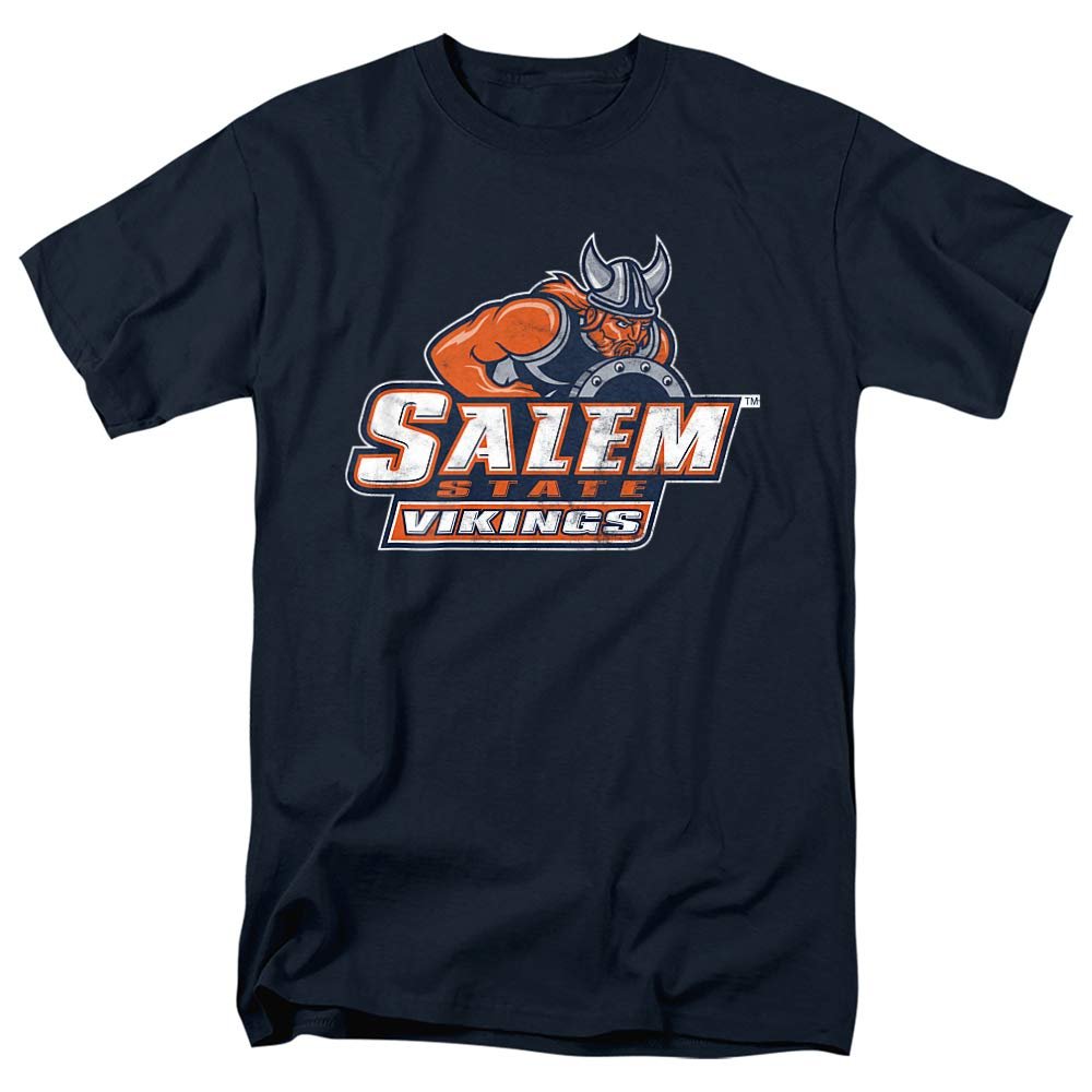 Salem State University Official Distressed Primary Unisex Adult T-Shirt, Navy, 4X-Large