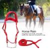 Adjustable Horse Bridle with Rein Red Harness Headstall with Soft Cushion view 2