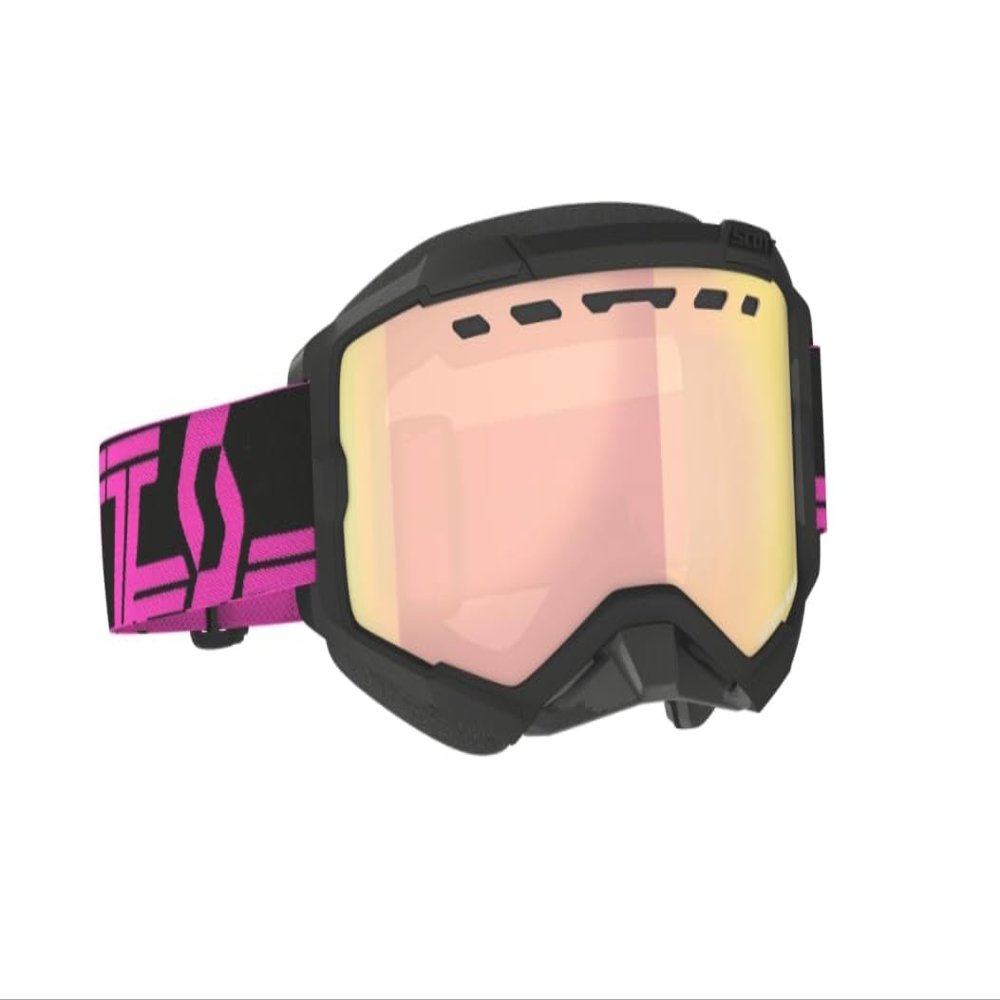 SCOTT Fury Adult Snowmobile Goggles - Black/Pink/Enhancer Rose Chrome/One Size