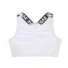 Moily Big Girls Racer Back Padded Sports Bra Gymnastics/Dance.Yoga Athletic Crop Top 2 Pack Underwear V Neck White 5-6 view 4