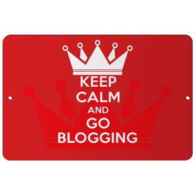Makoroni - Keep Calm and GO Blogging - 8"x12" Aluminum Novelty Fun Street Sign, DesF94