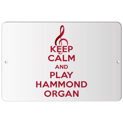 Makoroni - Keep Calm and Play Hammond Organ - 8"x12" Aluminum Novelty Fun Street Sign, DesS99