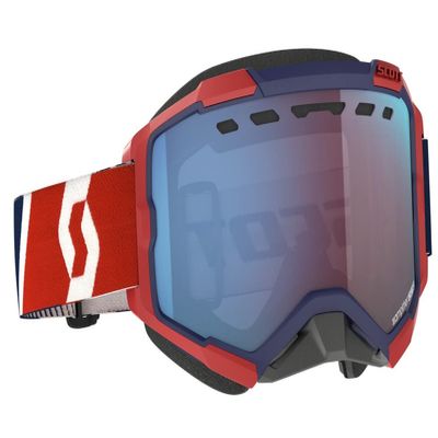 SCOTT Fury Adult Snowmobile Goggles - Red/Blue/Enhancer Blue Chrome/One Size