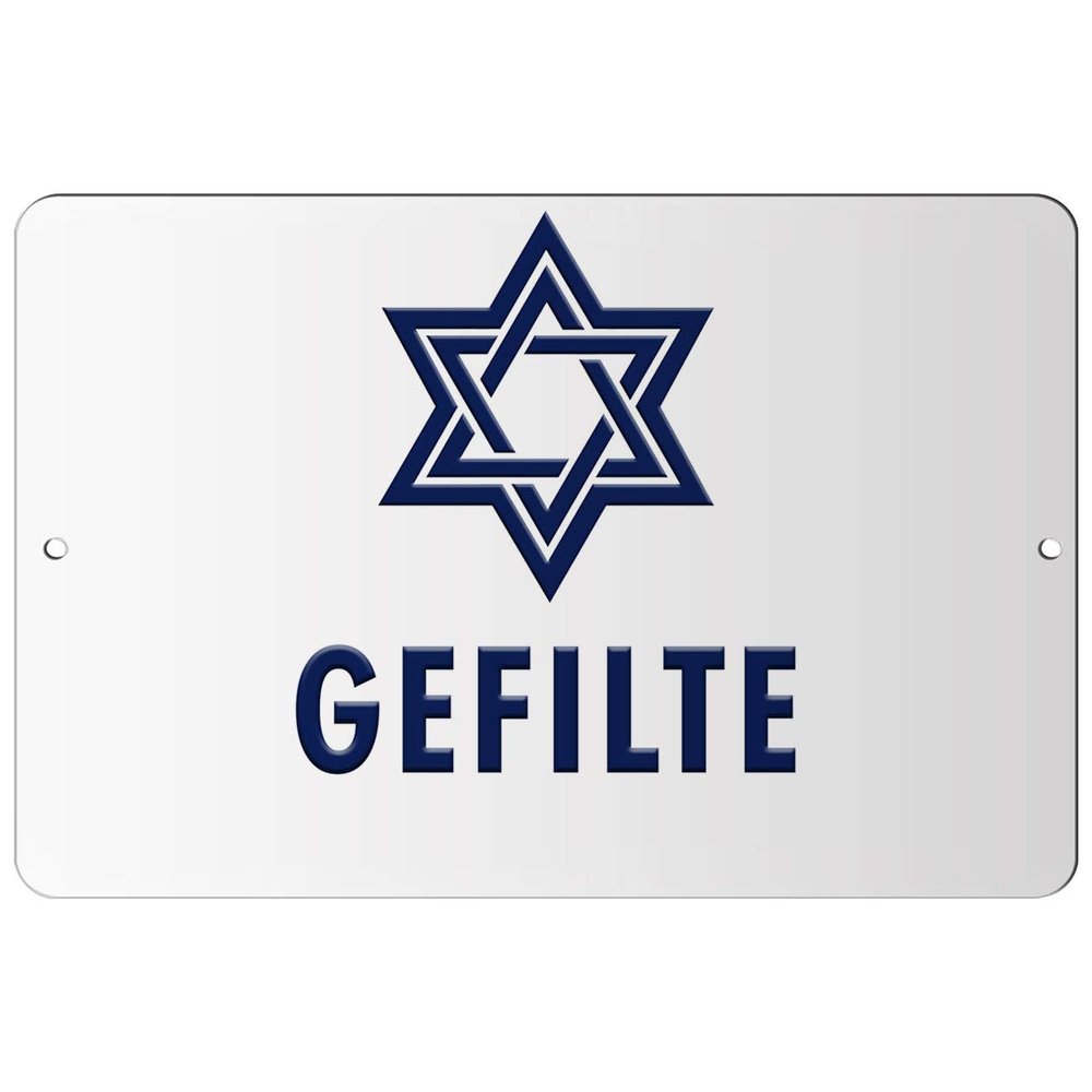 Makoroni - GEFILTE Jewish - 8"x12" Aluminum Novelty Fun Street Sign, DesU59