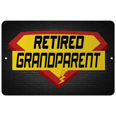 Makoroni - Retired Grandparent Career - 8"x12" Aluminum Novelty Fun Street Sign, DesA34