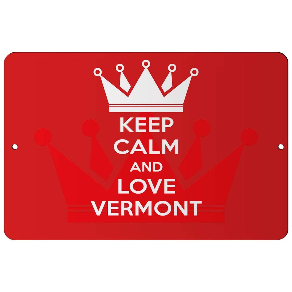 Makoroni - Keep Calm and Love Vermont - 8"x12" Aluminum Novelty Fun Street Sign, DesD95