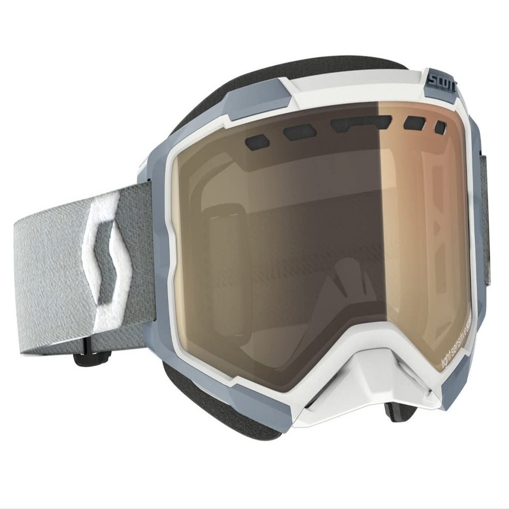 SCOTT Fury Adult Snowmobile Goggles - White/Grey/Light Sensitive Bronze Chrome/One Size