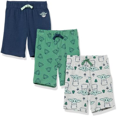 Amazon Essentials Disney | Marvel | Star Wars Baby Boys' Shorts, Pack of 3, Star Wars the Child, Newborn