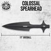 United Cutlery Colombian Colossal Spearhead | 11" Overall | High Carbon Steel | Oxide-Coated | Mounts on Wooden Shaft | Protective Nylon Sheath view 2