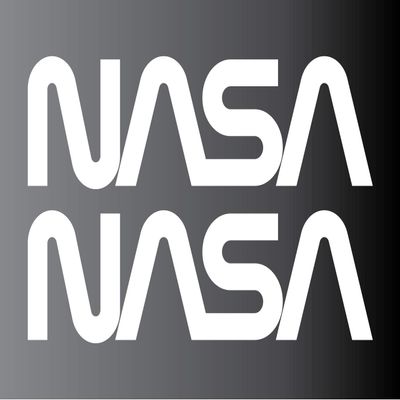 2 x NASA Logo Car Truck Laptop Notebook Window Decal Sticker 4in (White)