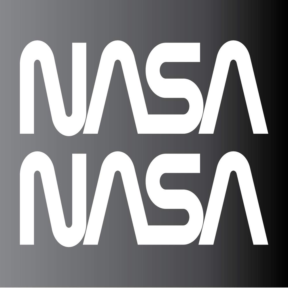 2 x NASA Logo Car Truck Laptop Notebook Window Decal Sticker 4in (White)