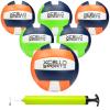 Xcello Sports Volleyball Assorted Graphics with Pump Navy/Green/White, Navy/Orange/White (Pack of 6) view 1