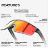KAPVOE Polarized Cycling Glasses with 4 Interchangeable Lenses TR90 Sports Sunglasses Women Men Running MTB Bike Bicycle Accessories 08 Black view 2