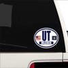 Flag of Utah/American Flag Oval 3M Vinyl Bumper Sticker Decal | Navy & Gold Millcreek, UT Sticker Vinyl Decal view 2