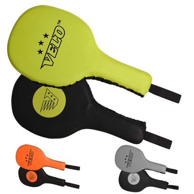 VELO. Taekwondo Kick Pad Microfiber Leather Double Kicking Durable Strike Pads Kickboxing Training Combat Sports Karate Target (Green-Black, Pair)