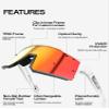 KAPVOE Polarized Cycling Glasses with 4 Interchangeable Lenses TR90 Sports Sunglasses Women Men Running MTB Bike Bicycle Accessories 10 Red White view 2