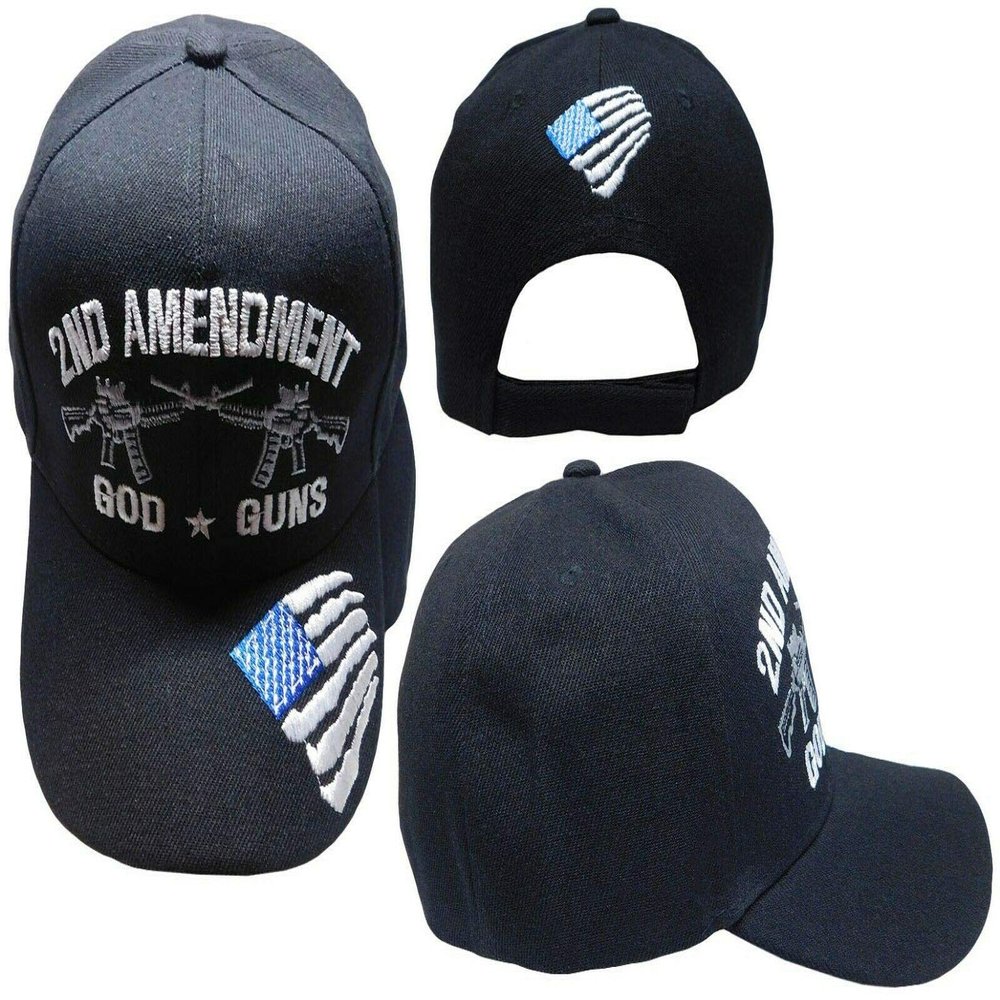 American Wholesale Superstore Details About 2nd Amendment God Guns USA Patriotic Machine Guns Black NRA Cap Hat