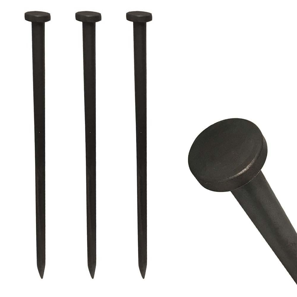 Moose Supply Single Head Metal Tent Stakes Heavy Duty Steel Ground Stake, Versatile Spikes to Anchor Commercial Inflatables, Event Party Tents, and Outdoor Camping Shelters, 1 x 40 Inch, 4 Pack