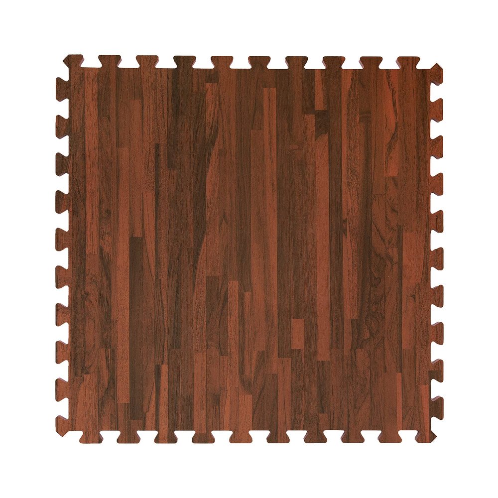 IncStores Premium Soft Wood Print Foam Flooring Tiles | Interlocking Foam Tiles for Home, Gym, Training and Yoga | 5/8" - Textured Mocha, 48 Square Feet