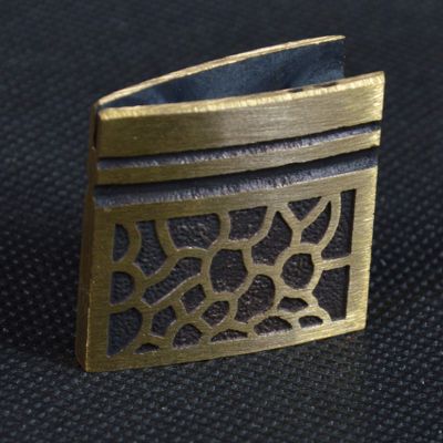 SJ SHI JIAN Leopard Brass Habaki Clip Collar for Japanese Samurai Katana Wakizashi Sword